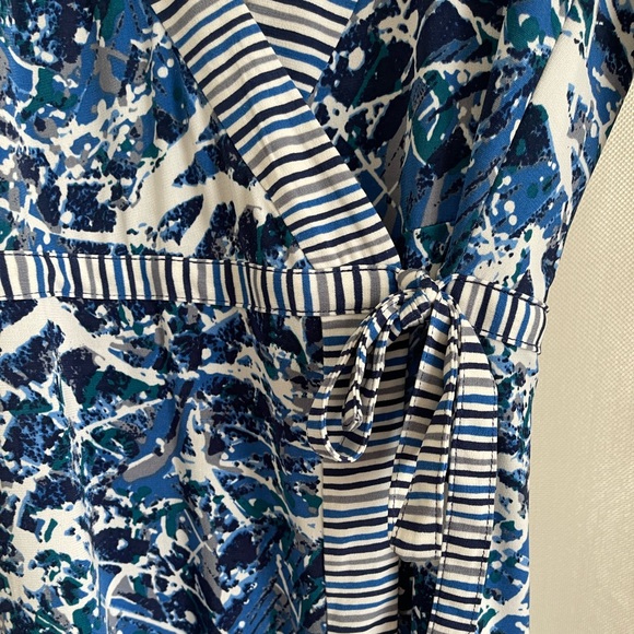 BCBGMaxAzria Blue Print Wrap Dress - Picture 2 of 5